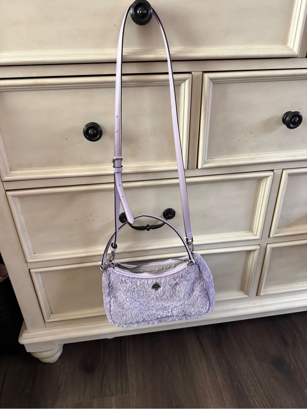 kate spade Kayla Lavender Faux Fur Bag